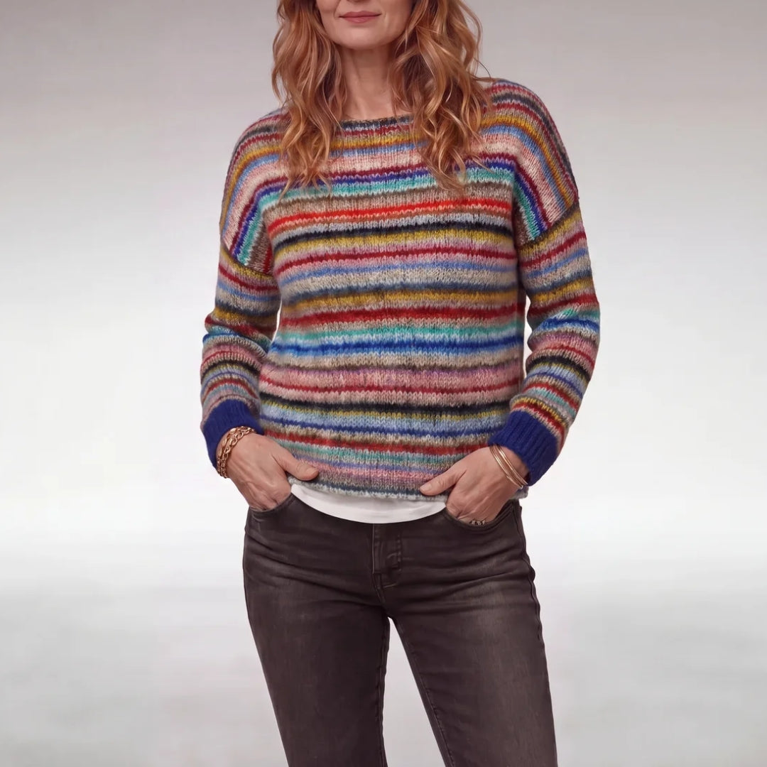 Marjorie | Rainbow Knit Sweater