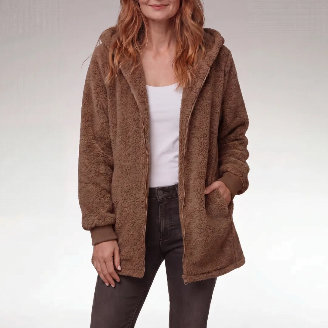 Evelyn | Soft Teddy Hooded Jacket