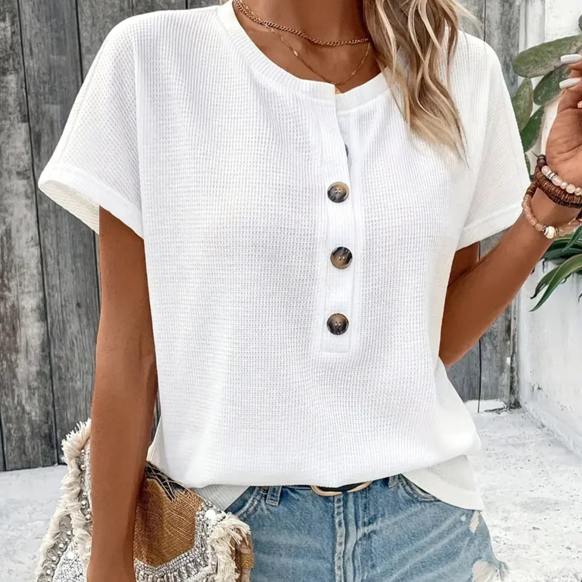 Marise | Soft Comfort Button Top