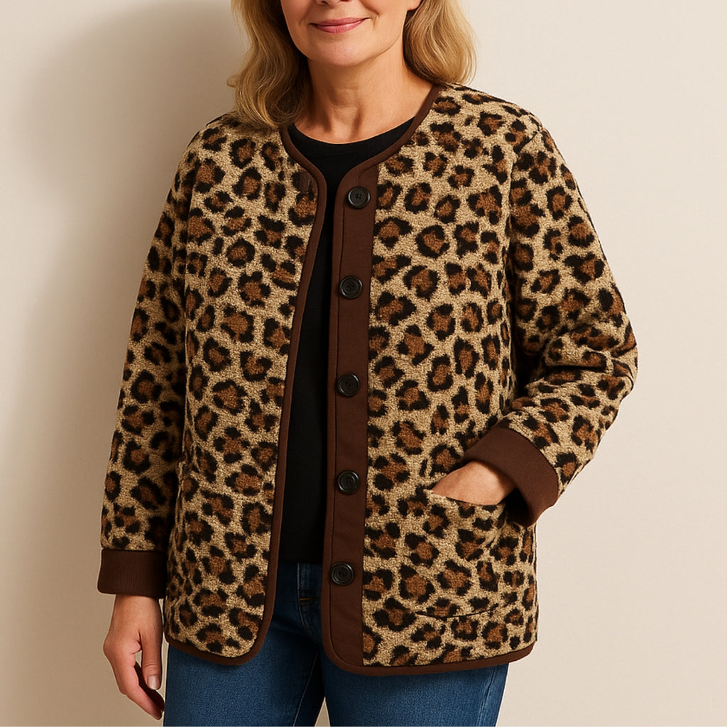 Liora | Teddy Leopard Mid-Season Jacket