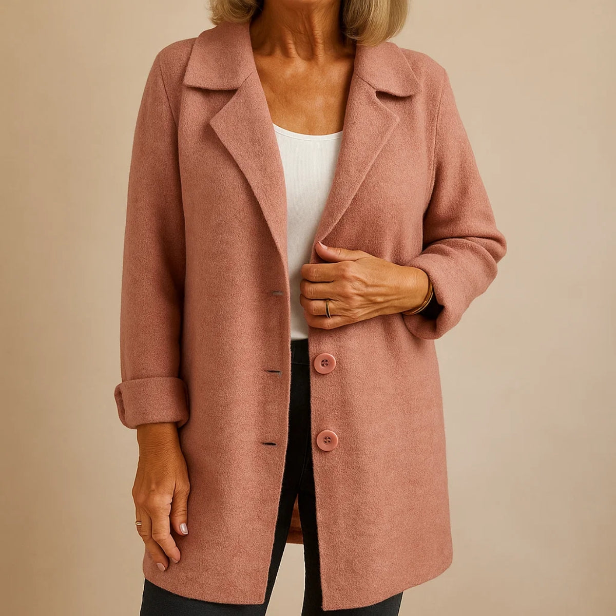 Maila | Casual Long Coat with Lapels