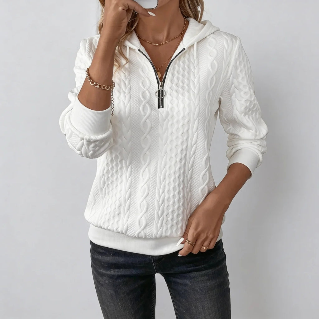 Evelyn | Textured Zip Pullover