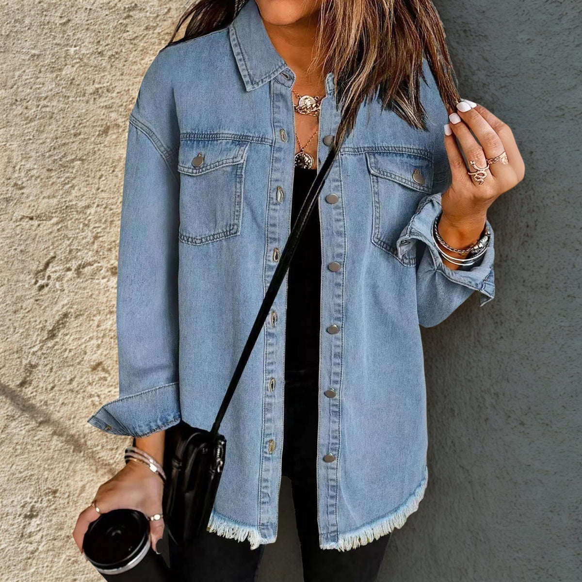 Lorana | Button-Down Denim Shirt