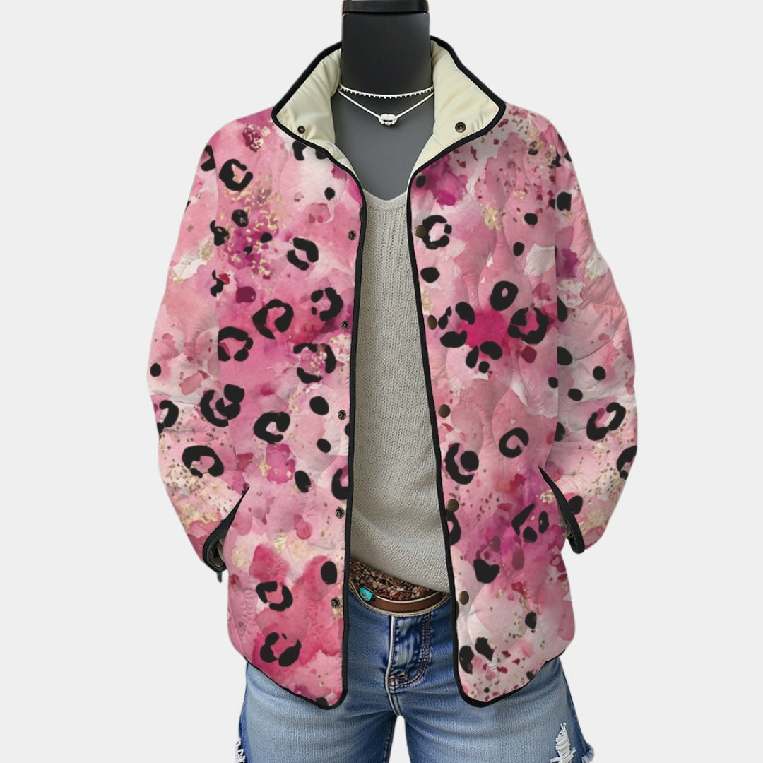 Maribel | Vibrant Pink Artistic Quilted Jacket