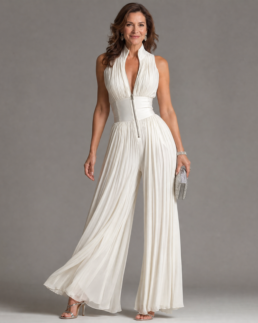 ZAKIRA | PLEATED HALTER JUMPSUIT FOR WOMEN