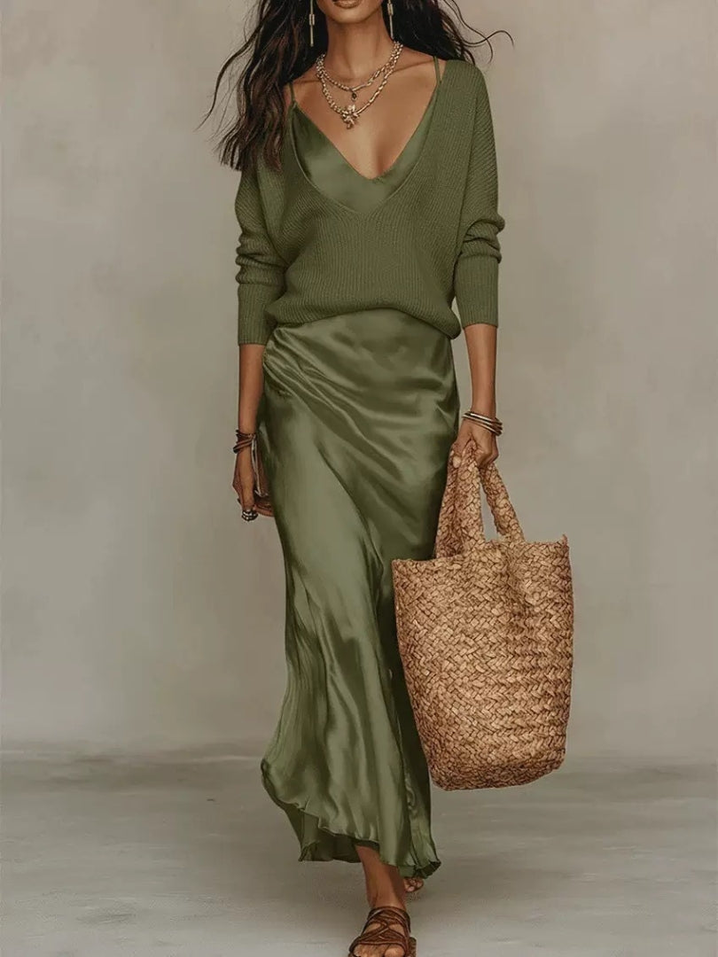WILLOW & SAGE | SATIN DRESS SET FOR WOMEN