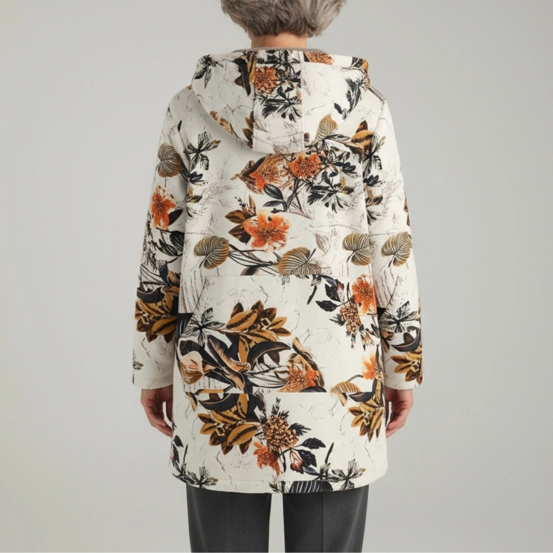 Annelise | Warm Fleece Floral Coat