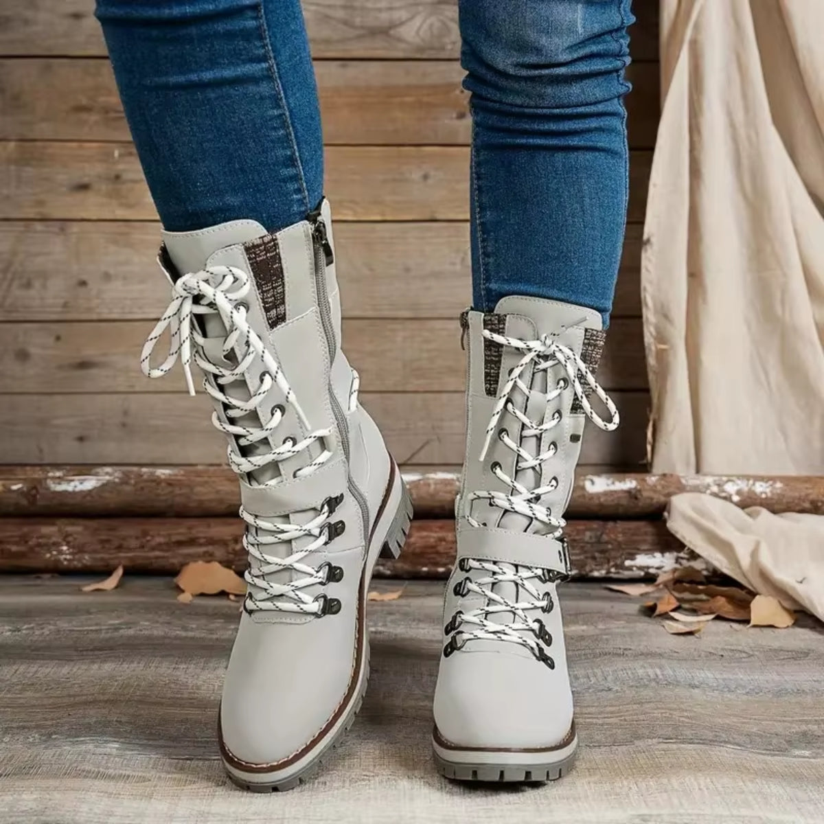 Snowhaven | Cozy Winter Lace-Up Boots