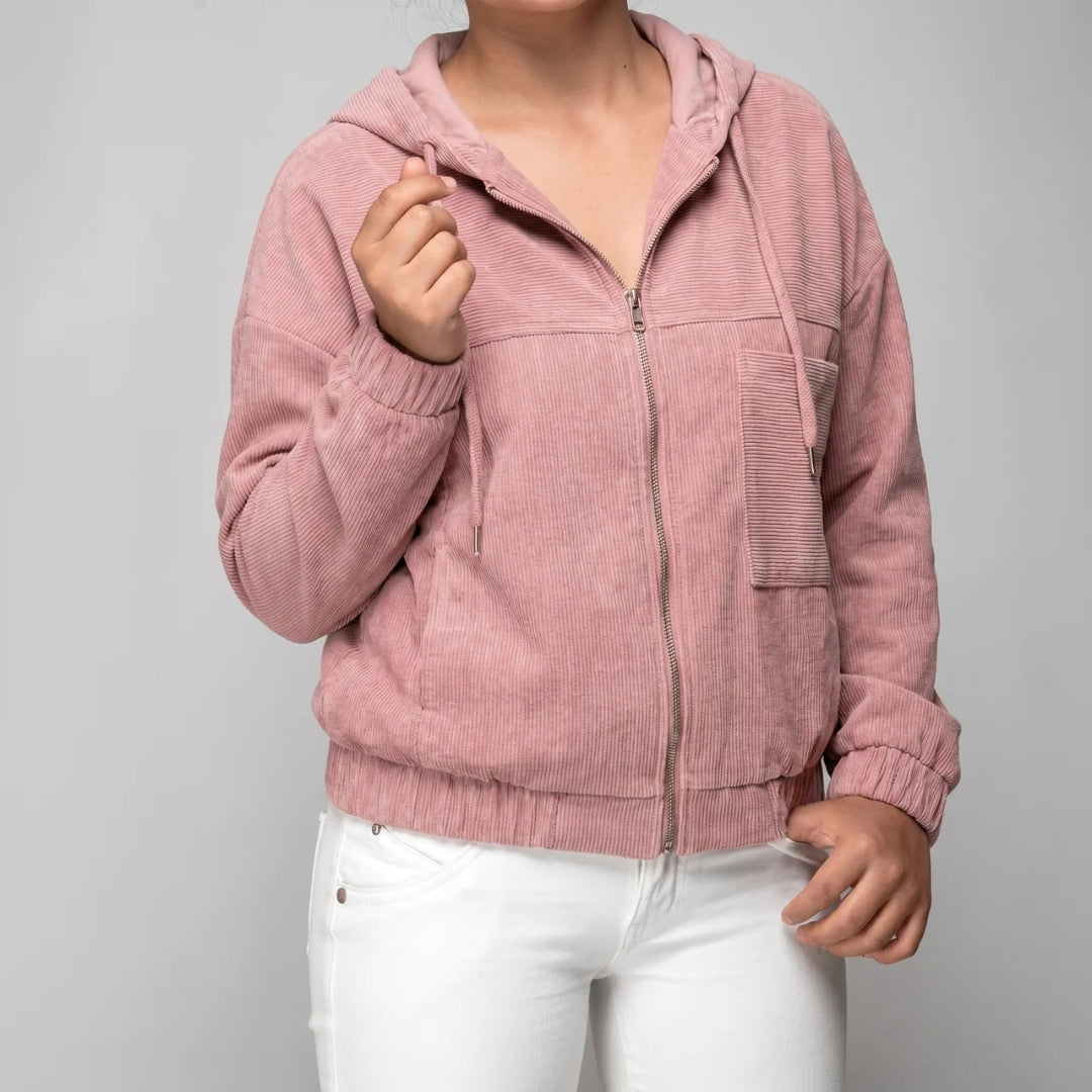Lynora | Corduroy Zip Hoodie