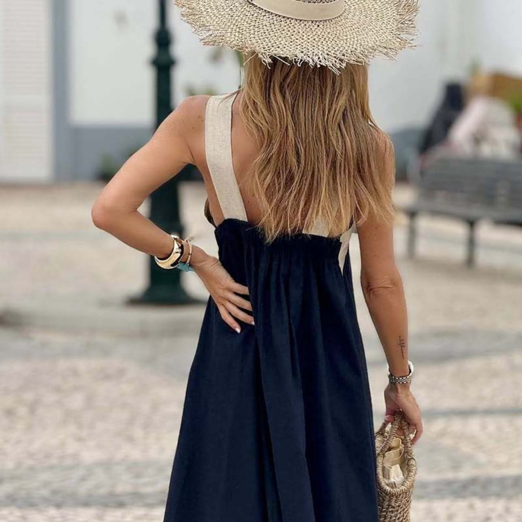 Sienna | Elegant Cross-Neck Maxi Dress