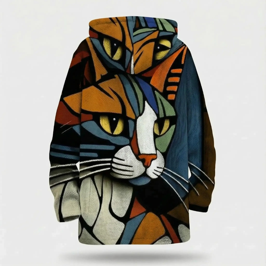 Ameliaz | Art Edition Cozy Fleece Cardigan