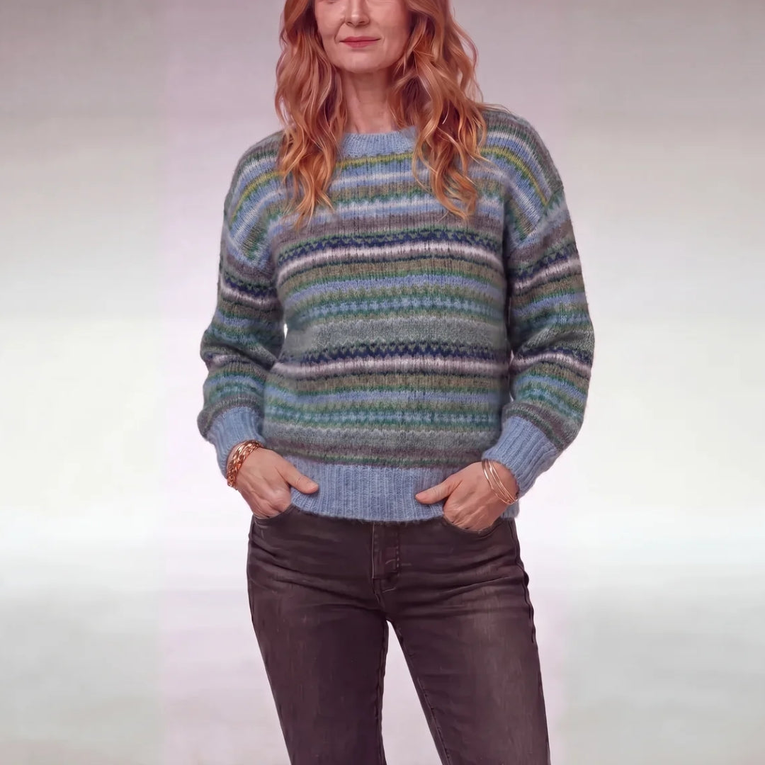 Marjorie | Rainbow Knit Sweater