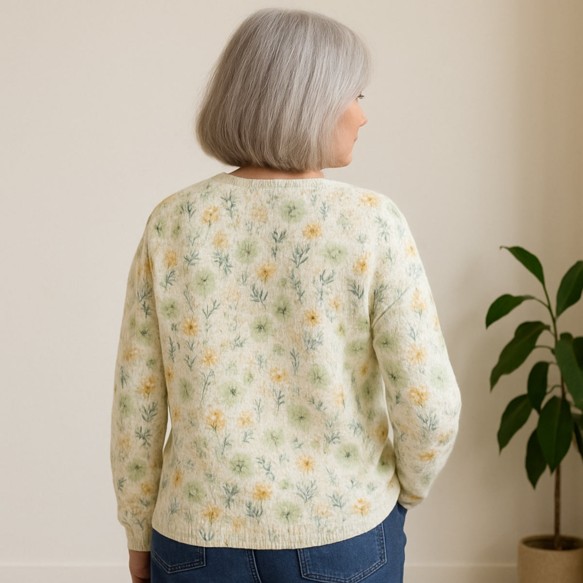 Florence | Knit Cardigan with Floral Print