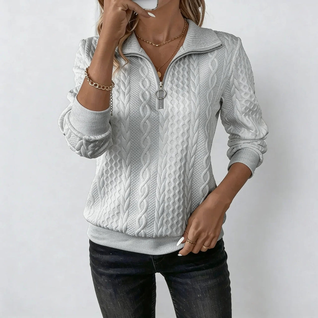 Evelyn | Textured Zip Pullover