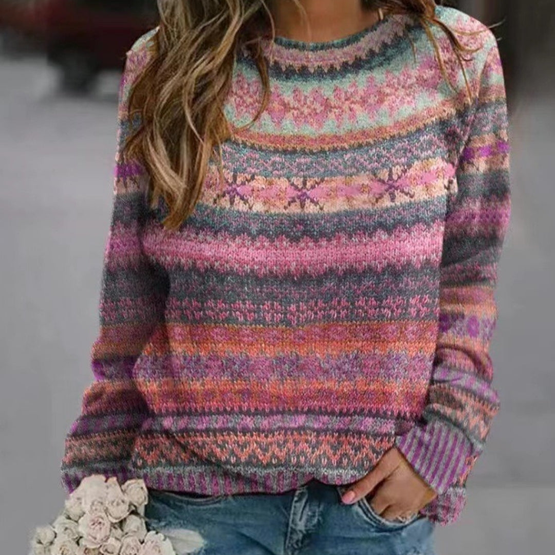 Elara Sweater | Cozy Patterned Knit