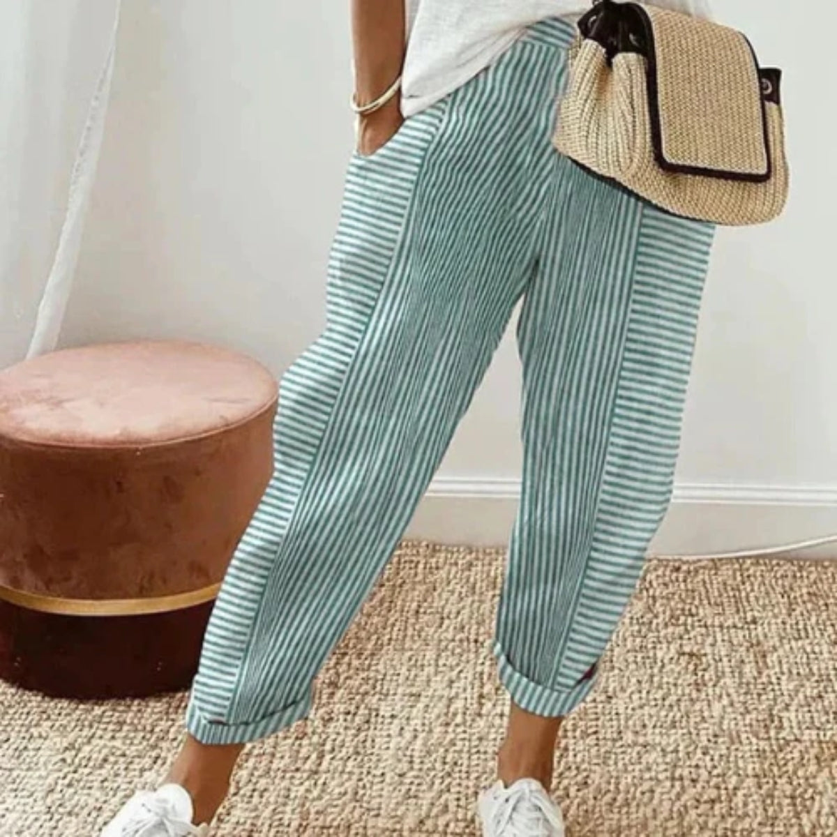 Serena | Relaxed Stripe Linen Pants
