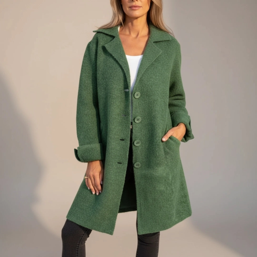 Maila | Casual Long Coat with Lapels