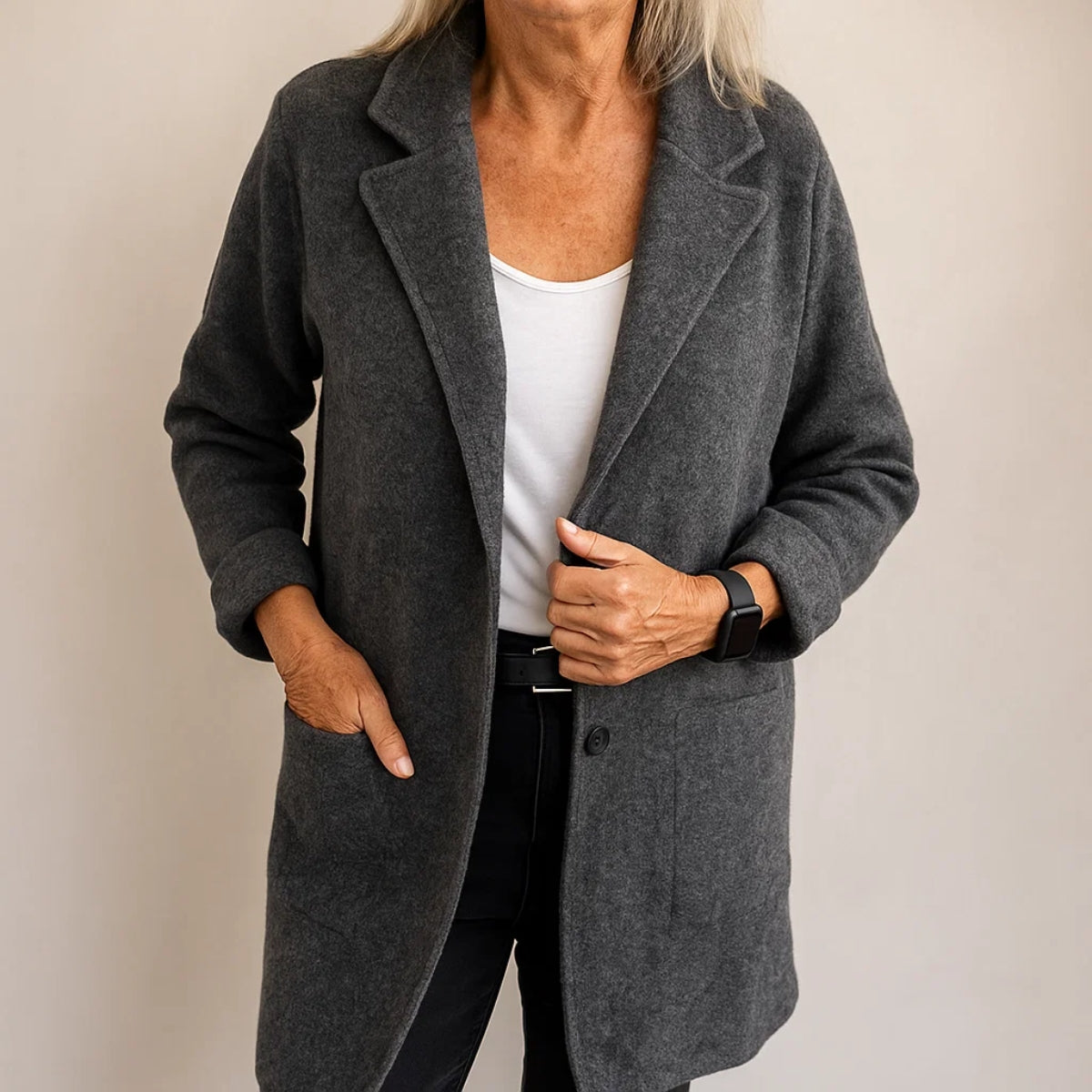 Maila | Casual Long Coat with Lapels