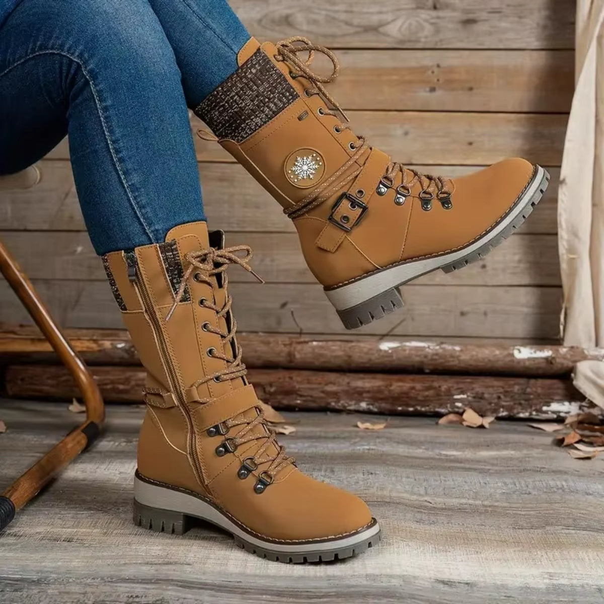 Snowhaven | Cozy Winter Lace-Up Boots