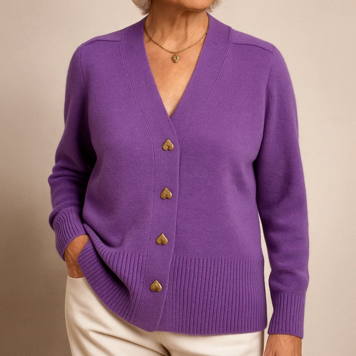 Ameline | Soft Knit Cardigan with Heart Buttons