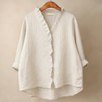 Rosalyn Blouse | Soft Linen Ruffle Top
