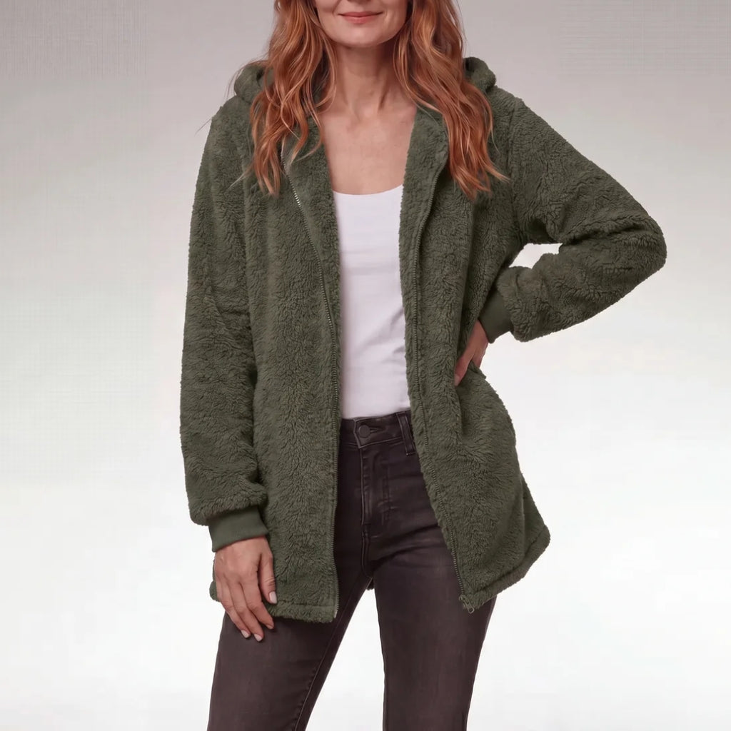 Evelyn | Soft Teddy Hooded Jacket