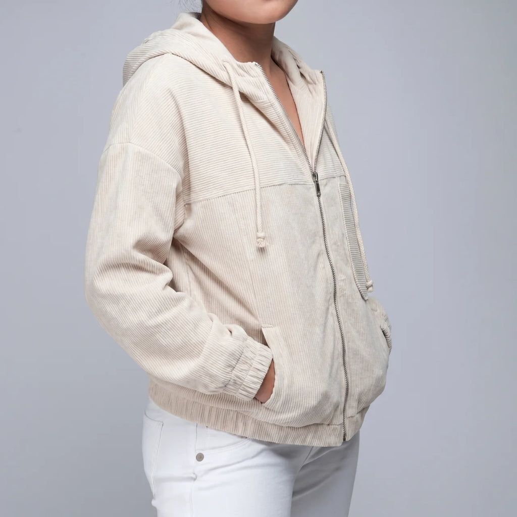 Lynora | Corduroy Zip Hoodie