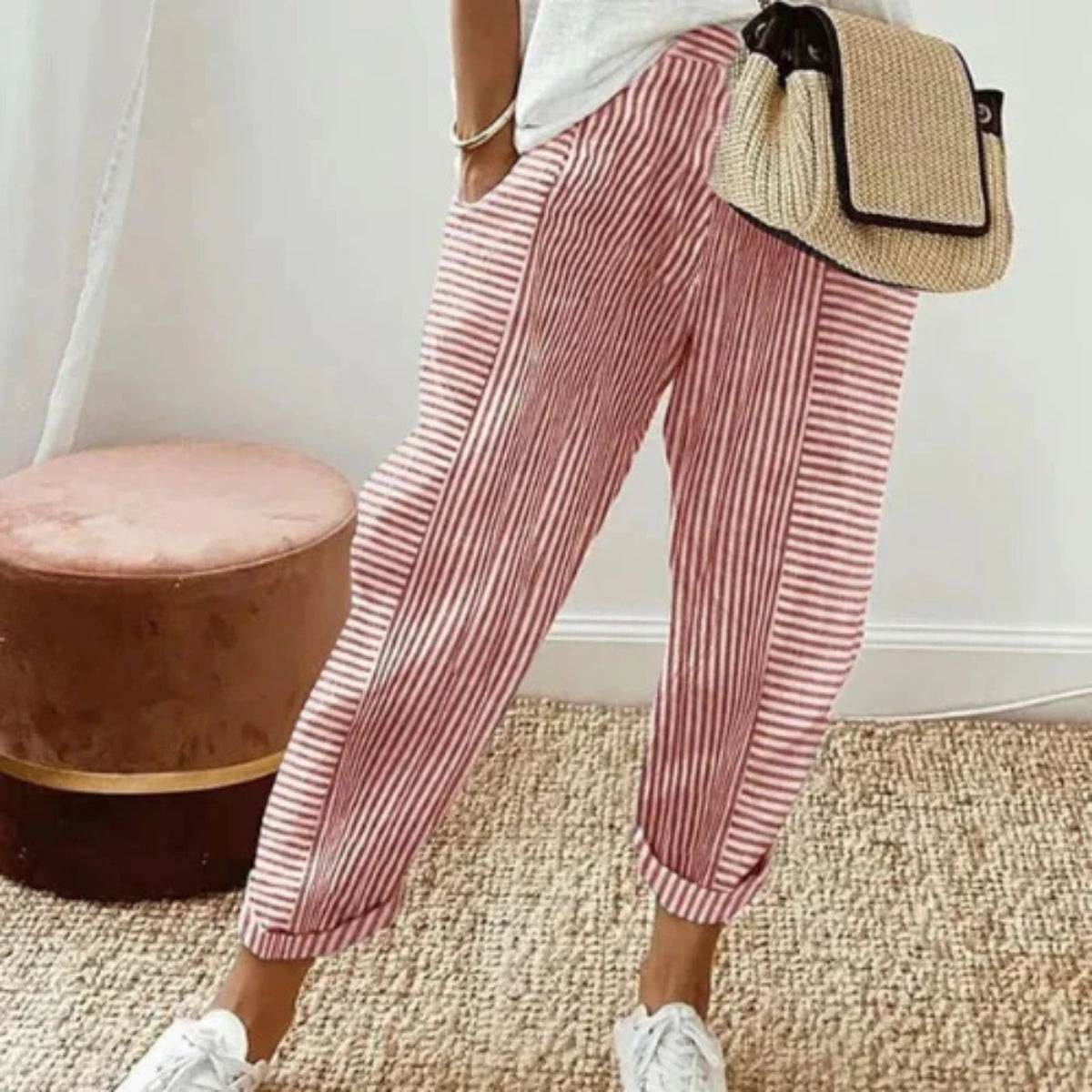 Serena | Relaxed Stripe Linen Pants