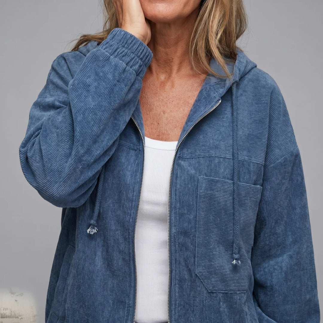 Lynora | Corduroy Zip Hoodie