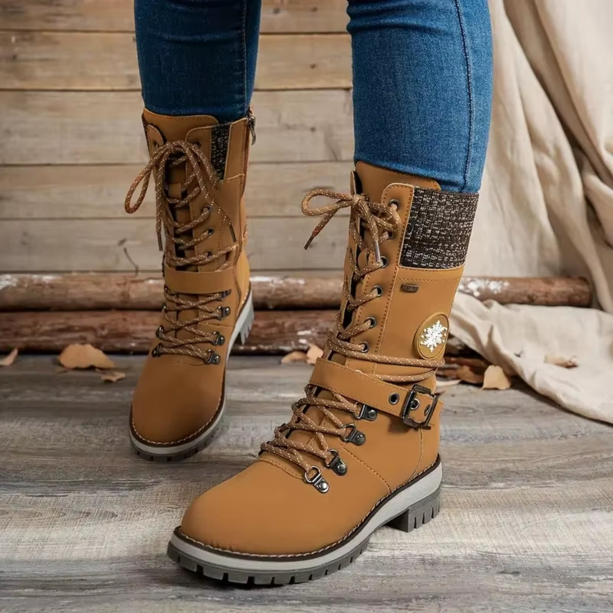 Snowhaven | Cozy Winter Lace-Up Boots