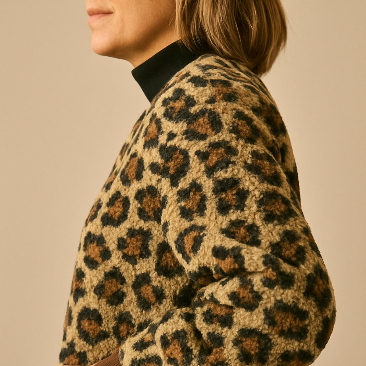 Liora | Teddy Leopard Mid-Season Jacket