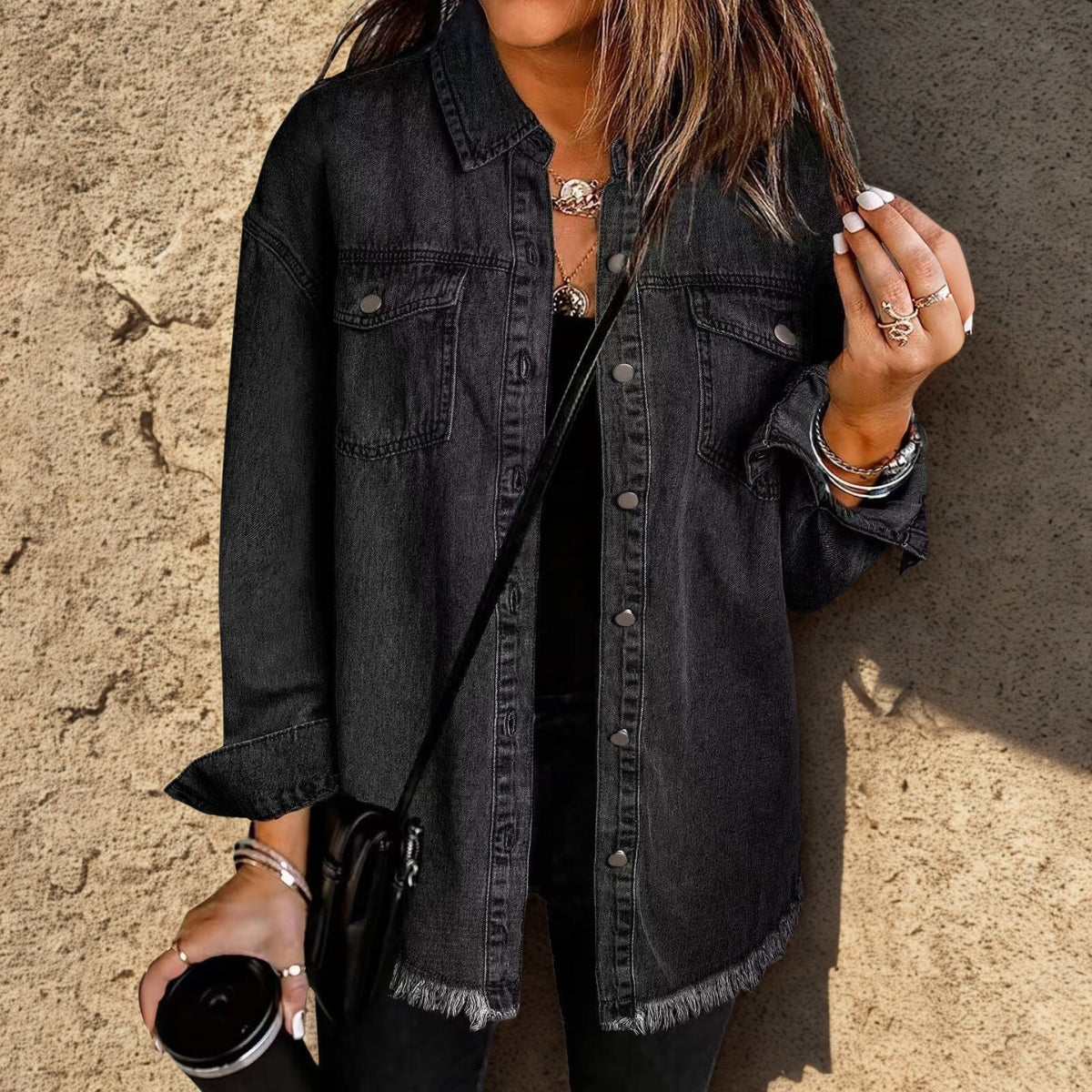 Lorana | Button-Down Denim Shirt