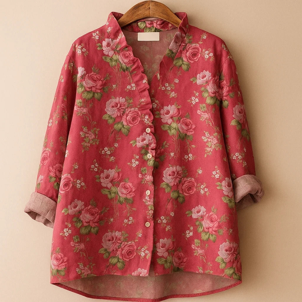 Rosalyn Blouse | Soft Linen Ruffle Top