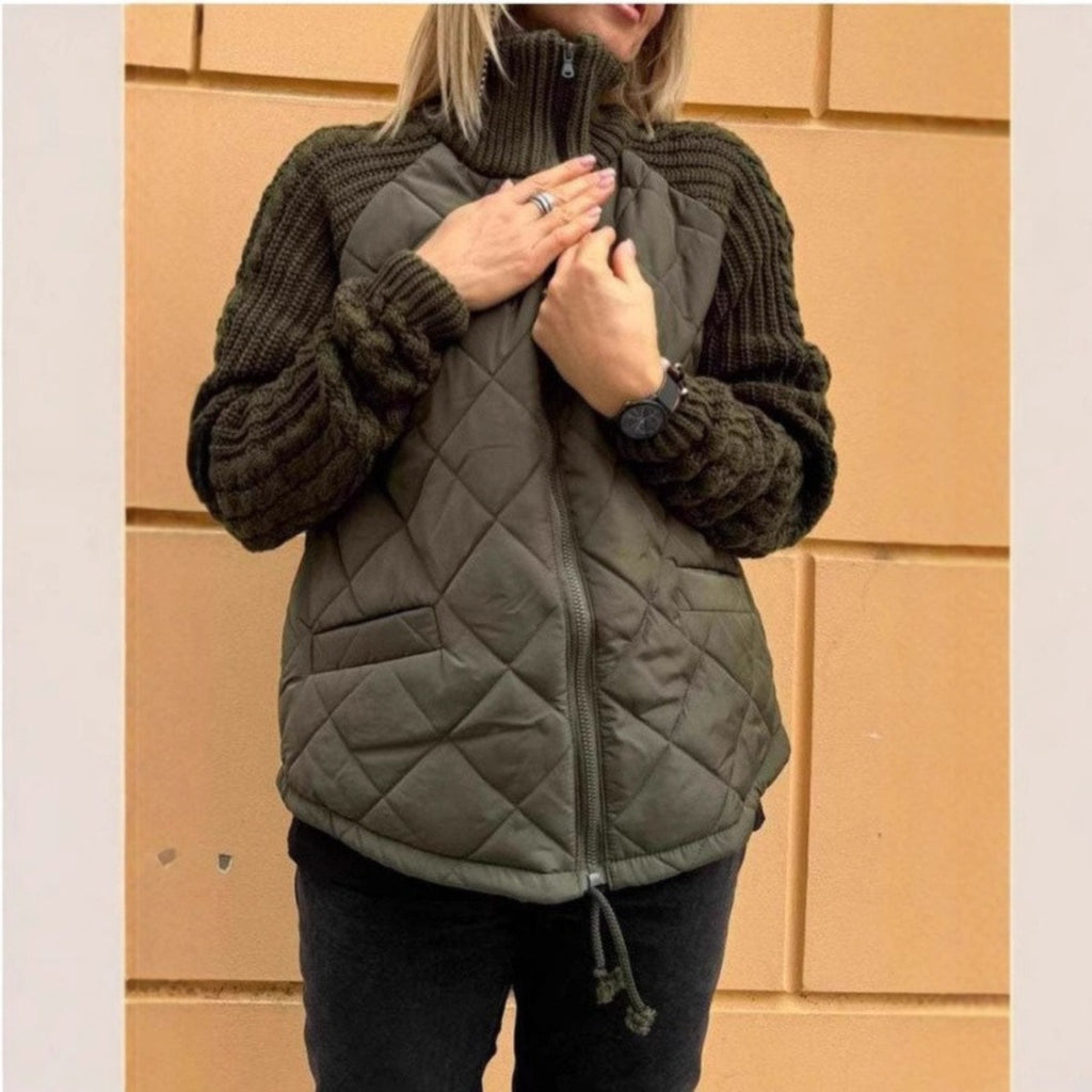 Elora | Elegant Fall Jacket with Knit Sleeves