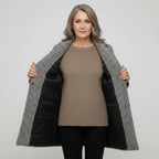 Evelaine | Soft Houndstooth Long Coat