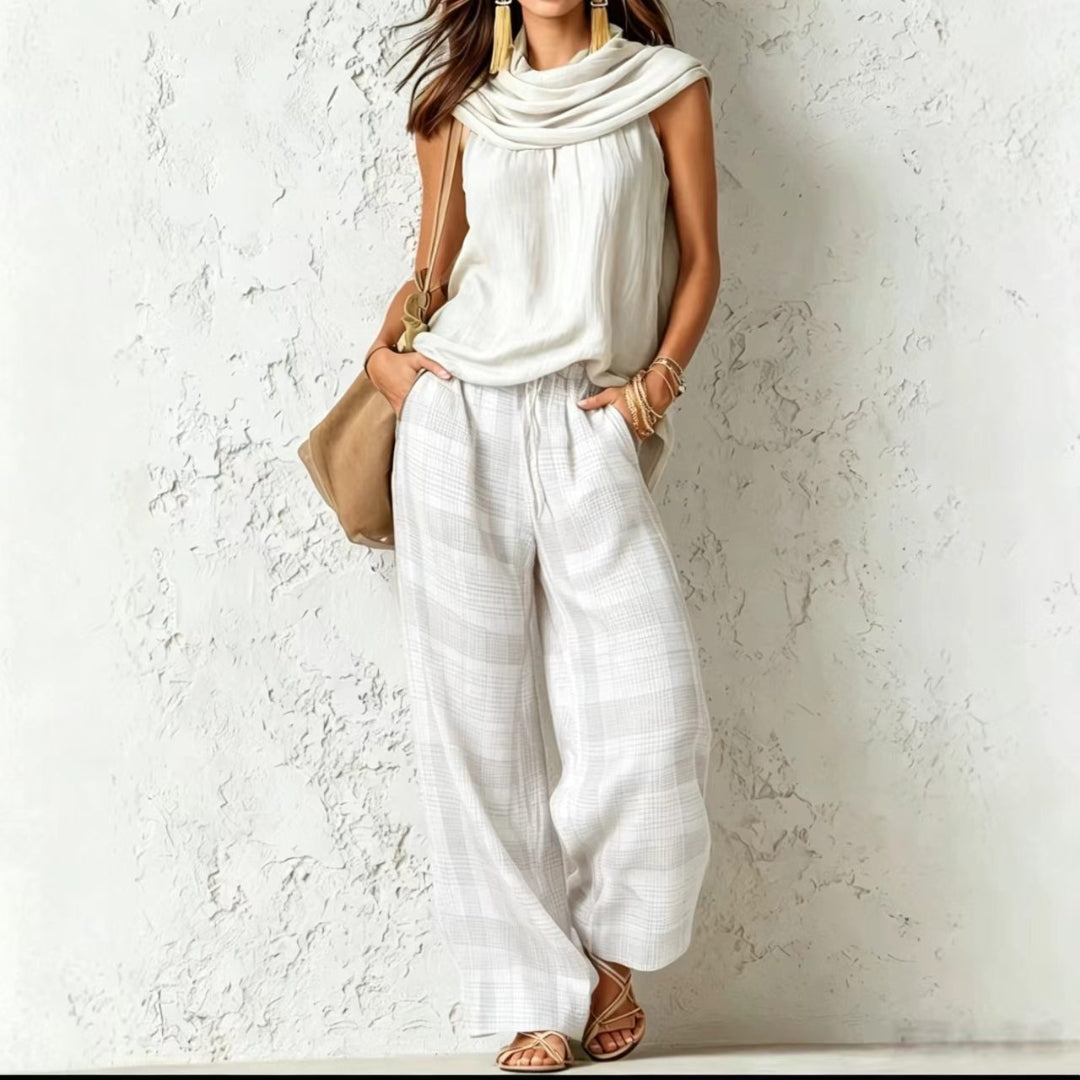 WILLOW & SAGE | LINEN BLUSE TROUSERS SET FOR WOMEN