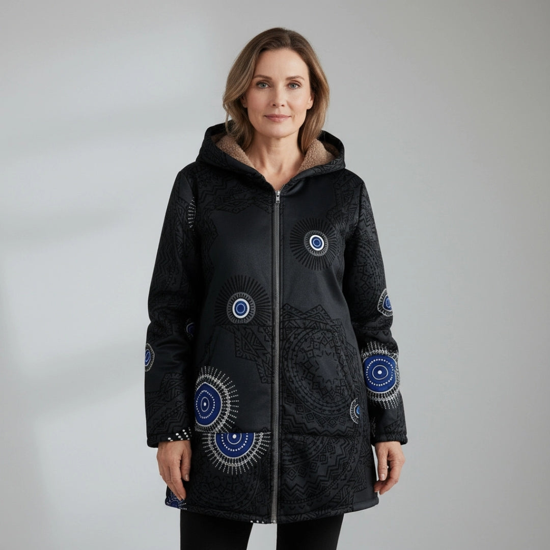 Annelise | Warm Fleece Floral Coat