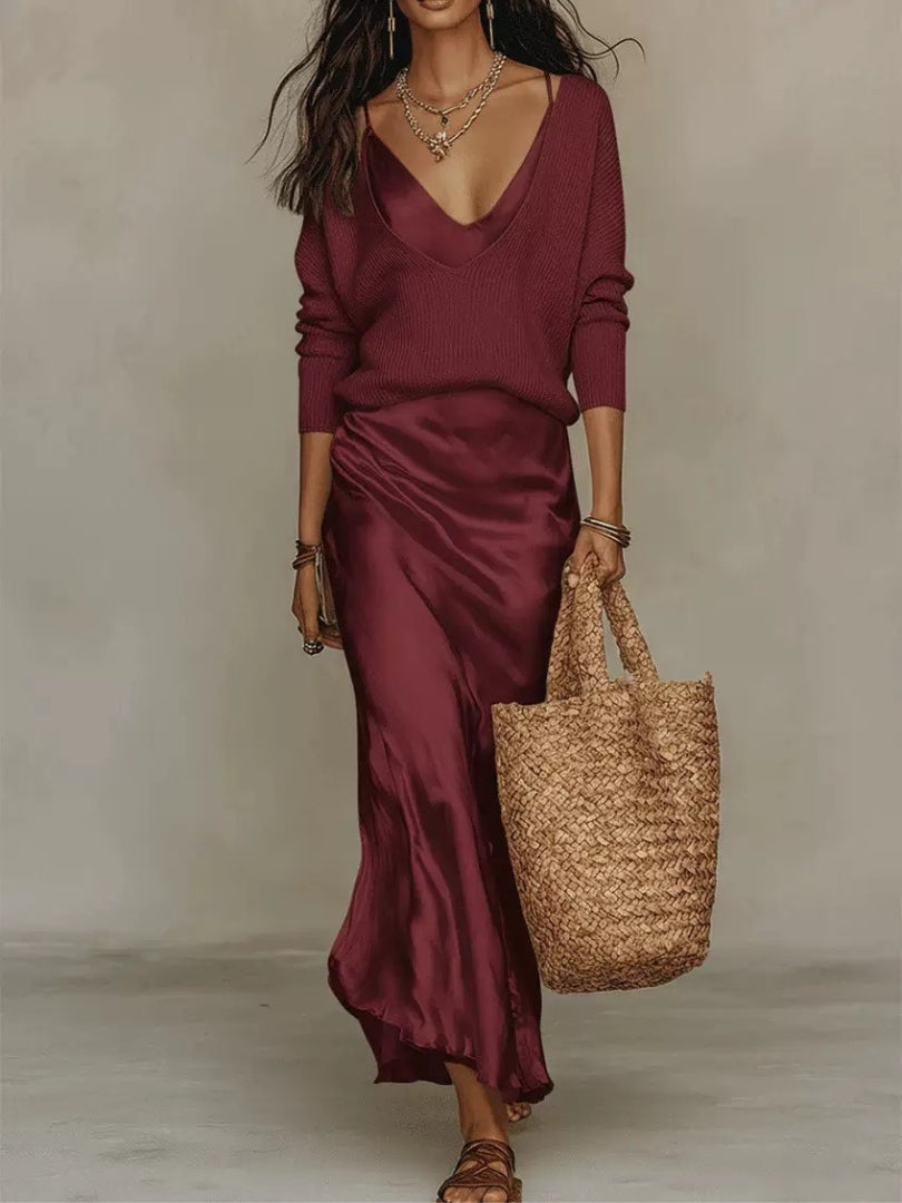WILLOW & SAGE | SATIN DRESS SET FOR WOMEN
