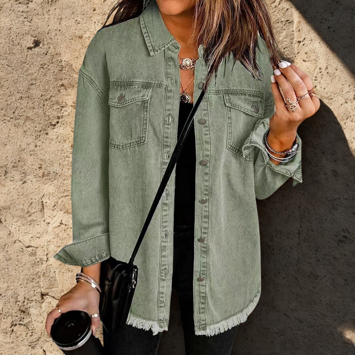 Lorana | Button-Down Denim Shirt