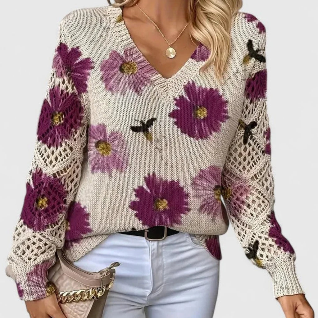 Mabeline | Soft Floral Knit Sweater