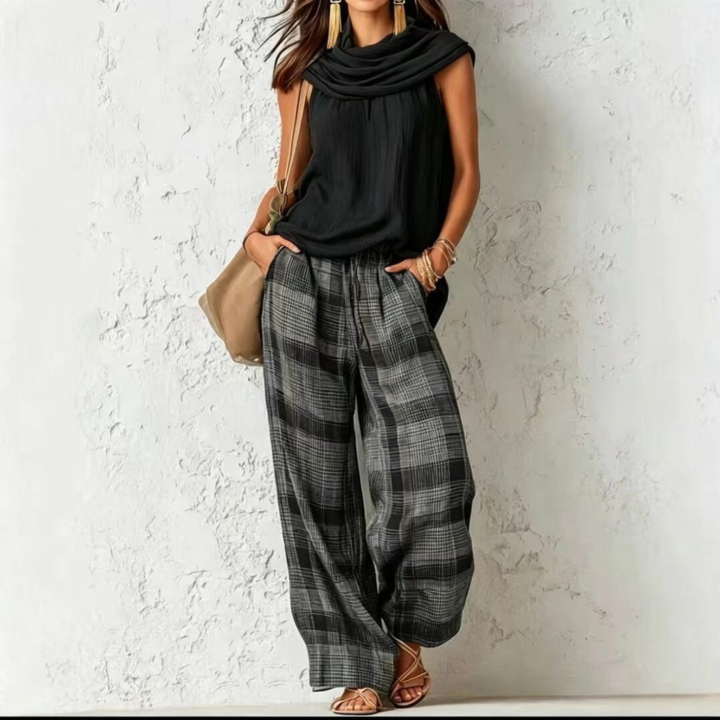 WILLOW & SAGE | LINEN BLUSE TROUSERS SET FOR WOMEN
