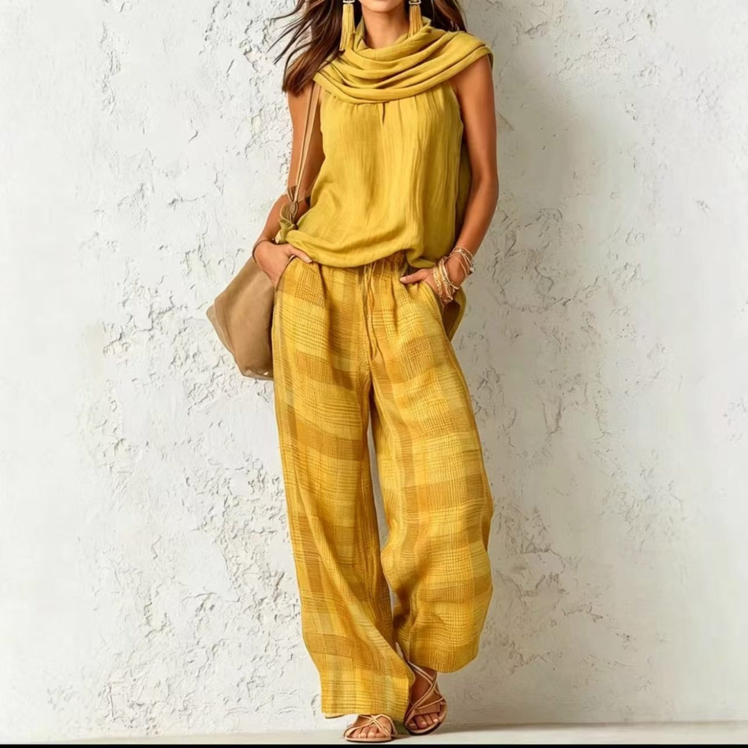 WILLOW & SAGE | LINEN BLUSE TROUSERS SET FOR WOMEN