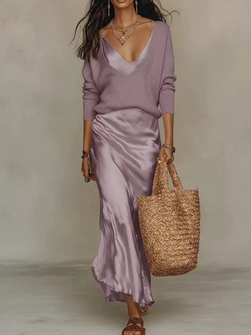 WILLOW & SAGE | SATIN DRESS SET FOR WOMEN