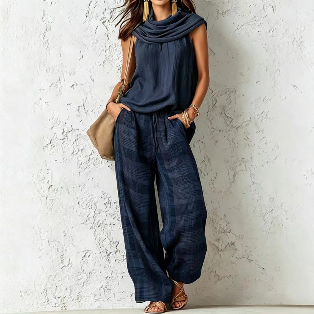 WILLOW & SAGE | LINEN BLUSE TROUSERS SET FOR WOMEN