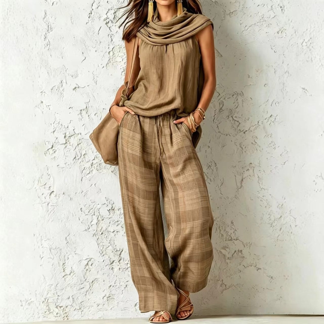 WILLOW & SAGE | LINEN BLUSE TROUSERS SET FOR WOMEN