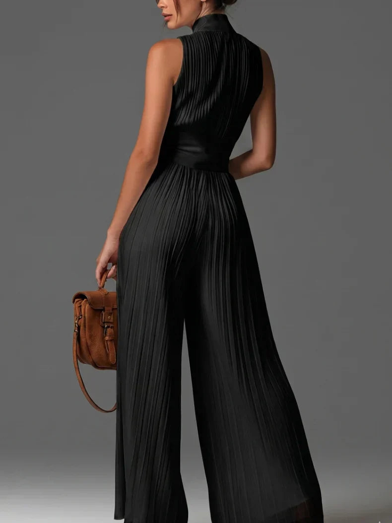 ZAKIRA | PLEATED HALTER JUMPSUIT FOR WOMEN
