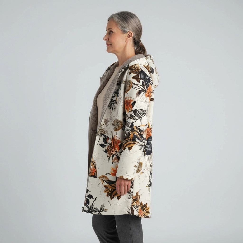 Annelise | Warm Fleece Floral Coat