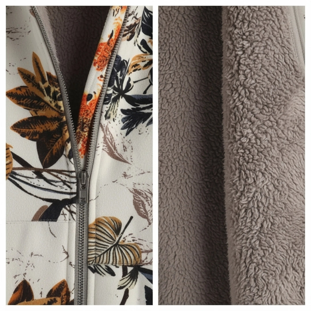 Annelise | Warm Fleece Floral Coat