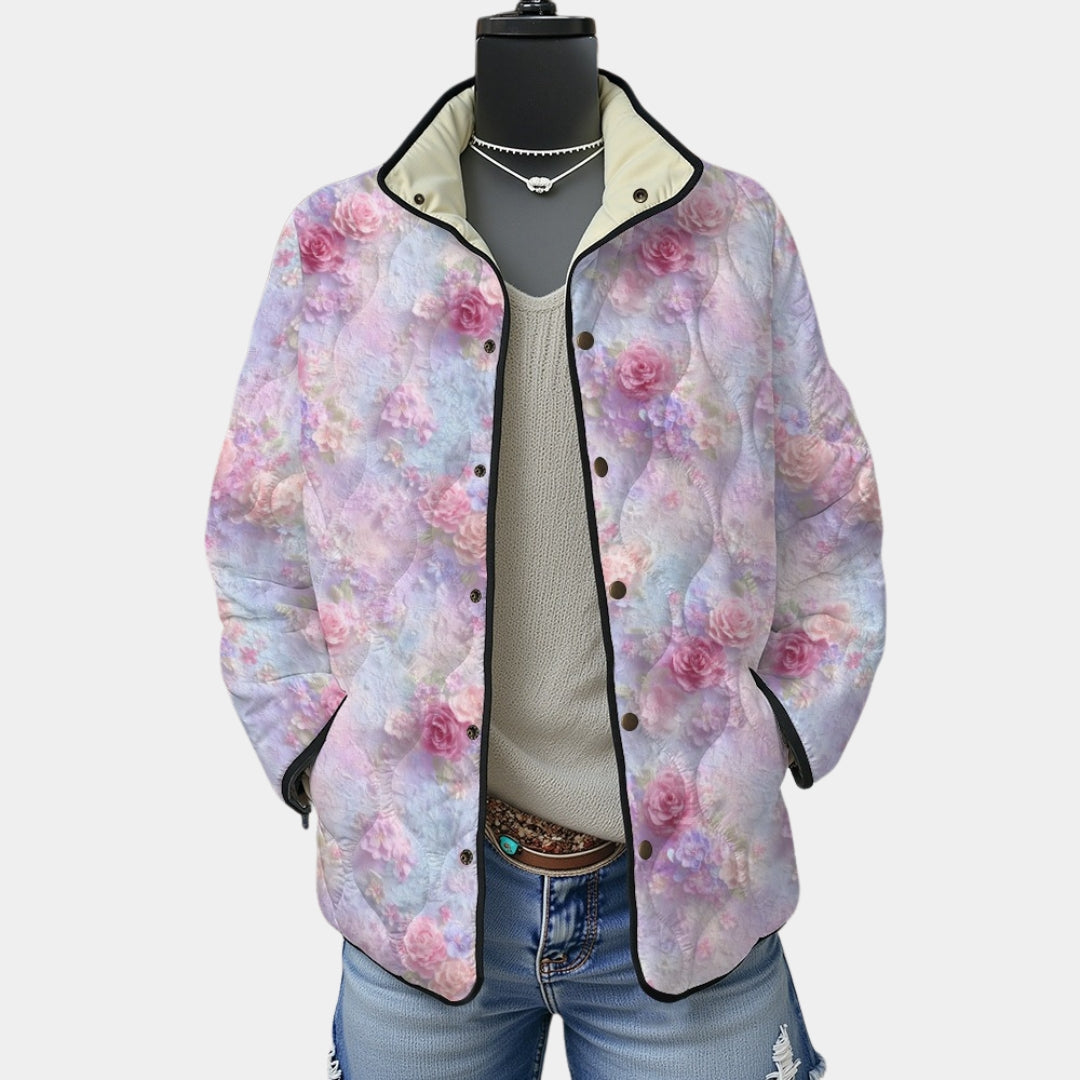 Celeste | Dreamy Pastel Floral Quilted Jacket