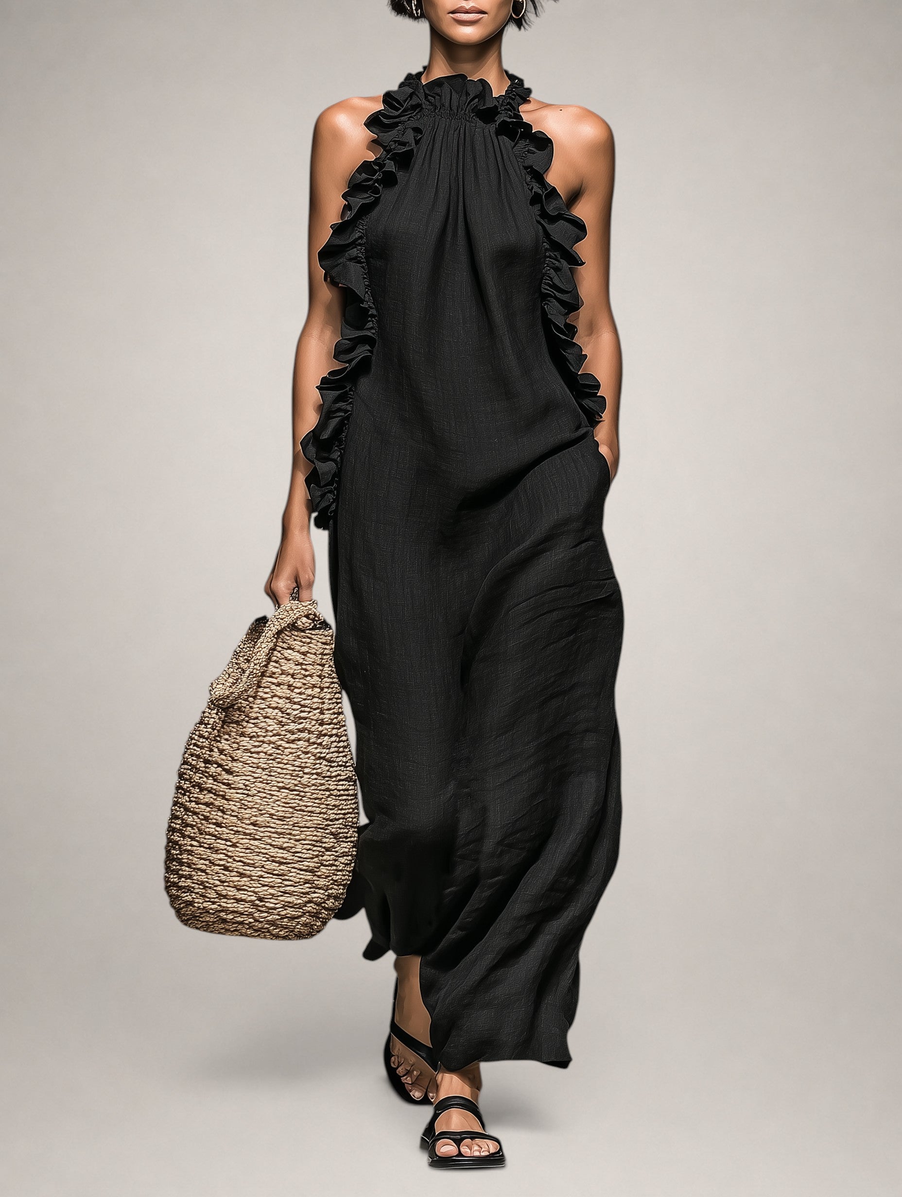 HELENE | RUFFLED MAXI DRESS FOR WOMEN